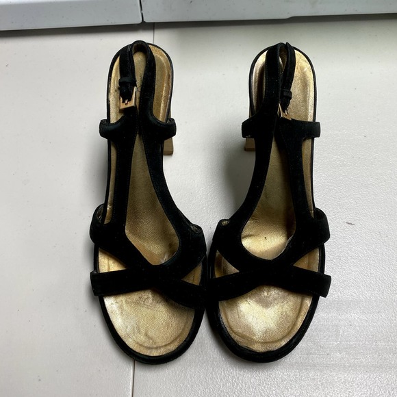 Gucci Black and Gold Sandals - Picture 1 of 9